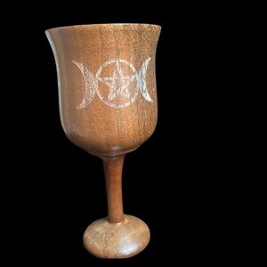 Wooden double moon chalice cup